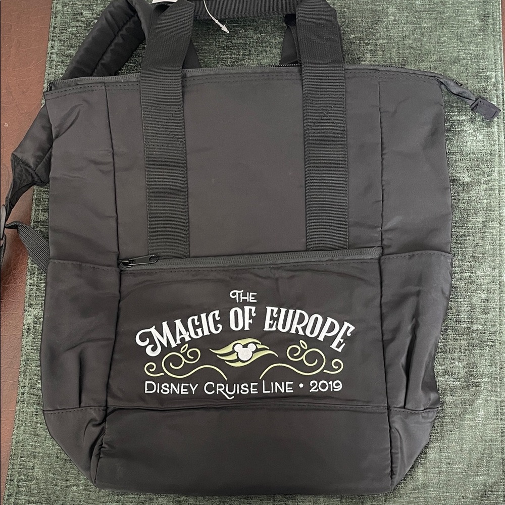 Disney Cruise Line 2019 'The Magic of Europe' Black Tote Bag/Backpack